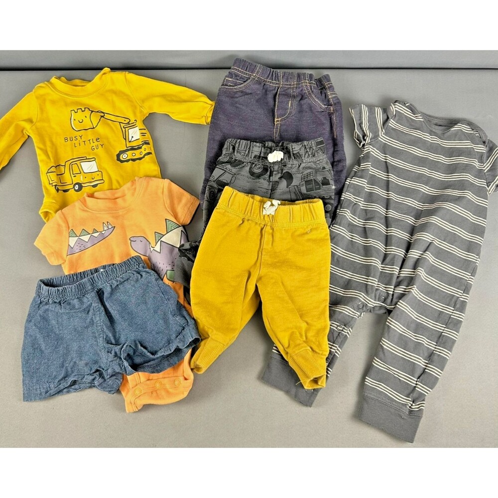 Carters Infant Baby Clothes Lot Size 3 Month One Piece/Pants/Shorts - 7 Pieces